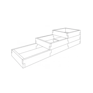 Betoninė daržo pakelta lysvė – Travertino raštas