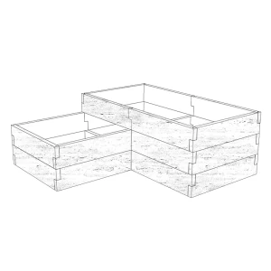 Betoninė daržo pakelta lysvė – Travertino raštas