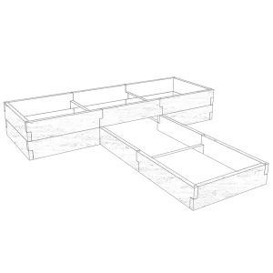 Betoninė daržo pakelta lysvė – Travertino raštas