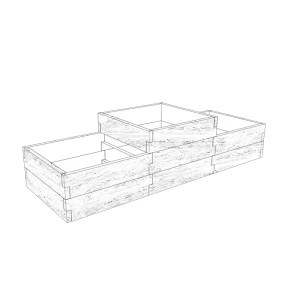 Betoninė daržo pakelta lysvė – Travertino raštas